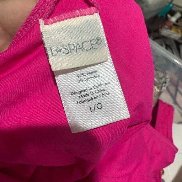 L*Space Ridin' High Ribbed Float On Swimsuit Classic Bubblegum Pink Size L NWOT - Picture 9 of 13